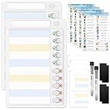 OORAII Reusable Behavior Chore Chart for Kids w/ 52 Stickers, Dry Erase Daily Routine Chart, Sliding Chore Board Planning Board, Reward Chart for Kids, Responsibility Chart for Back to School, 2 Pack