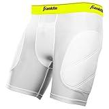 Franklin Sports Boys' Standard Sliding Shorts Youth, White/Optic, Small