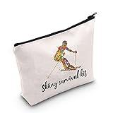 POFULL Skiing Bag Skiing Team Gifts Skiing Survival Kit For Ski Lover Skiing Gift For Enthusiasts Cosmetic Bag (Skiing survival kit bag)