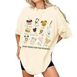 I'm Just Here for The Snacks Goal Shirts for Women - Magical Drink World Trips Shirt for Men - Magic Summer Vacation Holiday Shirts Women- Snacking Around The World Shirt Men (Ivory-L)