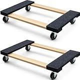 SIMPLI-MAGIC 79545 30 in. x 18 in. Hardwood Furniture Moving Wooden Dolly Swivel Casters Mover Dollies 2,000 lbs. Capacity, Two Pack