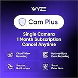 Wyze Security Plan - Cam Plus | 1 Camera | 1 Month Subscription. AI features | Smart Detection for Person, Pet, Package, Vehicle and Glass Break | Security Surveillance and Monitoring | Rolling 14 Days Event Video Recording | Activation Required | Cancel Anytime