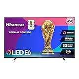 Hisense 55" E6 Cinema Series QLED 4K UHD Smart Fire TV (55E6QF, 2025 Model) - QLED, AI Light Sensor, Dolby Vision · Atmos, Voice Remote with Alexa, Motion Rate 120, HDR 10+ Adaptive, Game Mode Plus