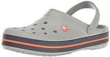 Crocs Unisex Men's and Women's Crocband Clog, Light Grey/Navy, 7 US' Women/5 US Men