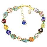 Glass Of Venice Murano Glass Bracelet Italian Multicolor Sommerso Sparkling Beads Handmade Blown Glass - Murano Glass Bracelets for Women