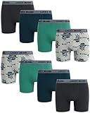 Lucky Brand Men's Boxer Briefs - 8 Pack Breathable Stretch Boxers for Men with Contour Pouch, Tagless for Comfort (Size S-XL), Size X-Large, Charcoal Grey/Print/Grey