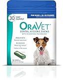 ORAVET Dental Chews for Dogs, Oral Care and Hygiene Chews (Small Dogs, 10-24 lbs.) Blue Pouch, 30 Count