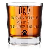 Dog Dad Gifts For Men, Dog Lover Gifts For Men, Personalized Gifts For Dog Lovers Men, Thanks For Putting Up Whisky Glass Sets, Cool Dog Owner Gifts For Men, Unique Dog Dad Mug, Best Dog Dad Gifts