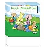 ZOCO - Keep Our Environment Clean - Kids Coloring Books (50 Bulk Pack, Without Crayons) - Conservation, Recycling - Earth Day Supplies - Educational Activities for Kids