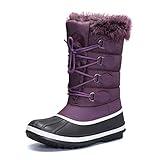 mysoft Women's Waterproof Winter Boots, Warm Insulated Snow Boots for Outdoor Purple 7