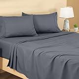 Utopia Bedding Queen Sheet Set - Brushed Microfiber - Soft Bed Sheets for Queen Size Bed Set - Luxury Bedding Sheets with Fitted Sheet, Flat Sheet & 2 Pillow Cases - Deep Pocket (Grey)