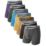 BAMBOO COOL Men’s Underwear Boxer Briefs 7-Pack Breathable and Soft with Fly Underwear for Men