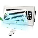 TOTTE Quiet Register Booster Fan for 6" x 12", Remote Control & Thermostat Control, 10-Speed Control Heating&Cooling Airflow AC Vent, for Room Wall Floor,White