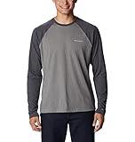 Columbia Men's Thistletown Hills Raglan Tee, City Grey Heather/Shark Heather, Medium