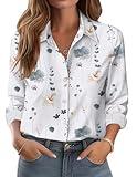 Zeagoo Womens Blouses Long Sleeve Floral Button Down Shirts Spring Outfit Pattern Business Casual Wear