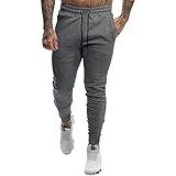 A WATERWANG Men's Slim Jogger Pants, Tapered Athletic Sweatpants for Jogging Running Exercise Gym Workout Dark Gray