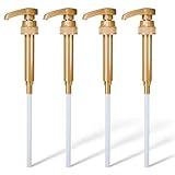 4 Pcs Coffee Syrup Pump Dispenser - Works as Skinny and Torani Syrup Pump - Precise Dispensing & Lockable Design, Fits Various 25.4 oz Bottles, Easy to Use & Clean, Ideal for Liquid & Pastes