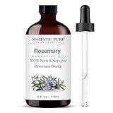 MAJESTIC PURE Rosemary Essential Oil | 100% Pure and Natural Rosemary Oil | Premium Grade Essential Oils for Hair Care, Home Diffusers, Skin, Aromatherapy, Massage and Humidifiers | 4 Fl Oz