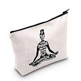 Yoga Instructor Gift - You Put Something Beautiful Into The World Makeup Bag for Yoga Lover, Meditation and Zen (By Being Yourself White Bag)