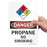 SmartSign "Danger - Propane, No Smoking" NFPA Sign | 7" x 10" Aluminum