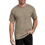 Dickies mens Heavyweight Crew Neck Short Sleeve Tee Henley Shirt, Desert Sand, Large US