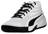 PUMA Men's Court Pro Basketball Shoes, White-Black, 12