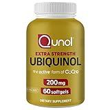 Qunol Ubiquinol CoQ10 200mg Softgels, Powerful Antioxidant for Heart and Vascular Health, Essential for Energy Production, Natural Supplement Active Form of CoQ10, 60ct Softgels