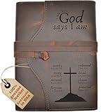Bible Journal Genuine Leather - Made in USA - Refillable Bible Study Notebook – Prayer Journal for Men & Women - Christian Notebook - Scripture Journal for Women Christian Gifts For Men