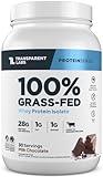 Transparent Labs Grass-Fed Whey Protein Isolate - Naturally Flavored, Gluten Free Whey Protein Powder with 28g of Protein per Serving & 9 Amino Acids - 30 Servings, Milk Chocolate