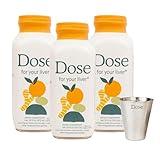 DOSE Liver Support Supplement Shot | Cleanses Promotes & Ensures Optimal Liver Function | Non GMO, Vegan, Gluten Free, Kosher Pareve, Zero Sugar & Zero Calorie | 16oz Bottle – 3 Pack (3 Weeks Supply)