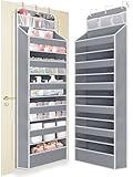 Wakaye Over Door Hanging Organizer 7 Tiers, 55lb Load Hanging Storage Shelve, No Tilt Behind Door Organization for Nursery Bedroom Bathroom Closet, Hang Storage for Diaper/Kids/Toys/Shoes, Grey