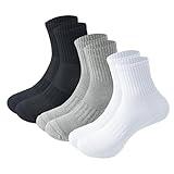 MAGIARTE Mens & Womens Cushioned Athletic Mini Crew Cotton Socks Thick Anti Blister Moisture Wicking Breathable Running Cycling Hiking Sports Socks for Men & Women 3 Pairs (Multi#01M)
