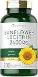 Carlyle Sunflower Lecithin Softgel Capsules | 2400mg | 200 Count | Rich in Phosphatidyl Choline | Non-GMO, Soy Free, Gluten Free Supplement
