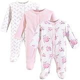 Hudson Baby Unisex Baby Cotton Sleep and Play Basic Pink Floral, Preemie