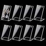 PH PandaHall 10pcs Acrylic Earring Holder Single Pair L-Shape Jewelry Displays Stand Earring Organizer for Jewelry Dangling Slant Back Display Props Show Retail Store Marketing 1.3x1.7x3 Inch
