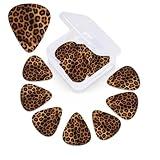 12 Pack Guitar Picks with Storage Box 3 Different Thickness Celluloid Plectrums Cool Cheetah Leopard Guitar Pick for Electric Guitars, Bass, Ukulele Includes 0.46mm, 0.71mm, 0.96mm