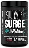 Jacked Factory Pumpsurge Max Stim Free Pre Workout - High-Performance Caffeine Free Pre Workout with L-Citrulline, N03-T Arginine Nitrate & Glutathione - 40 Servings, Watermelon Candy