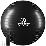 ProBody Pilates Ball Exercise Ball Yoga Ball, Multiple Sizes Stability Ball Chair, Gym Grade Birthing Ball for Pregnancy, Fitness, Balance, Workout and Physical Therapy (Black, 55 cm)