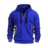 SHAOBGE Todays Daily Deals Clearance Lightening Deals Deals Of The Day Tactical Hoodies For Men Quarter Zip Pullover Vintage Workout Hoodies With Pockets Military Tactical Sweatshirt 5-Blue