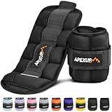 APEXUP 10lbs/Pair Adjustable Ankle Weights for Women and Men, Modularized Leg Weight Straps for Yoga, Walking, Running, Aerobics, Gym (Black)