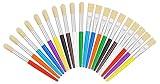 REGUICORP 20 Pcs Paint Brushes for Kids, Round and Flat Kids Paint Brushes, Easy Hold and Clean Toddler Paint Brushes, Bristle Craft Paint Brushes for Acrylic Oil Watercolor Washable Paint