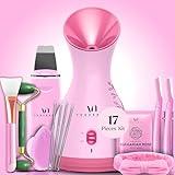 Facial Steamer Spa Kit with Complimentary 17 Skin Care Tools | Face Steamer for Facial Deep Cleaning with Towel Warmer & Humidifier Mode| Self Care Gifts for Women, Spa Gifts, Birthday Gifts for Women