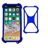 Zittop Universal Smart Phone Bumper Case Elastic Soft Silicone Cover for 5.2" Phones Size 4'' to 6.5'' inch Case (Blue)