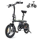 isinwheel U1 Electric Bike for Adult 750W Peak Motor, 20 mph Folding Ebike, 14" Adults Electric Bicycles with Smart Uphill, 280.8Wh Battery, 25 Miles PAS Range, Mini E Bikes for Adults and Teens