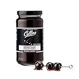 Collins Bordeaux Stemmed Cocktail Cherries - Premium, Dark Cherry Garnish for Cocktails, Manhattan, and Old Fashioned Mix, 10oz