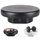 360° Electric Rotating Platform with Type-C Cable, 6.3in / 15lb Motorized Rotating Display for Jewelry Photography Products Live Show Video shoot, Mushroom Rotating Stand for 3D Model Cake Black