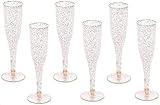 30 Disposable Champagne Flutes - 4.5 oz Gold Glitter Plastic Cups for Parties - Elegant Toasting Glasses - Perfect for Weddings, Engagements, Mimosa Bars, Thanksgiving, Christmas, New Year’s Eve