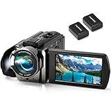 kimire Video Camera Camcorder Digital Camera Recorder Full HD 1080P 15FPS 24MP 3.0 Inch 270 Degree Rotation LCD 16X Digital Zoom Camcorder Camera with 2 Batteries(Black)