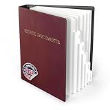 Estate Planning Binder with Pre-Labeled Tabs, 1.5-Inch Angle D Rings, Faux Leather, Bonus Sheet Protectors – for Organizing Wills, Trusts, Powers of Attorney and Final Wishes (Burgundy)