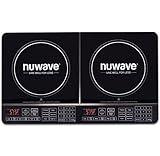 Nuwave Double Induction Cooktop, Powerful 1800W, 2 Large 8” Heating Coils, Independent Controls, 94 Temp Settings from 100°F to 575°F in 5°F Increments, 2 x 11.5” Shatter-Proof Ceramic Glass Surface